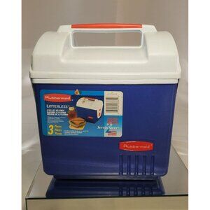 Rubbermaid Litterless Lunch Kit Box Cooler Blue 4 U.S QT. Ice Chest Servin Saver